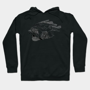 Aventador SV Art Splash Print Wireframe Hoodie